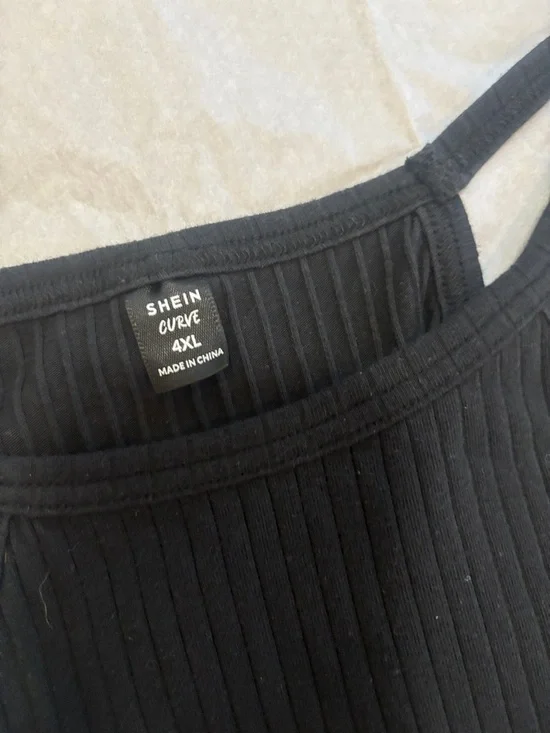 SHEIN Curve Ribbed Tank Bodysuit - Black - Picture 2 of 5